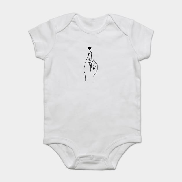 Love Hand Gesture Baby Bodysuit by logiamerch